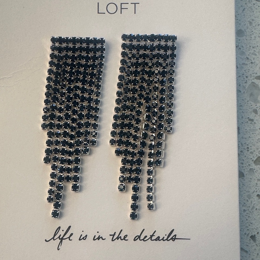 LOFT Elegant Blue Crystal Earrings